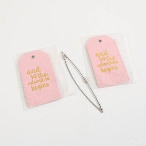 NWT Luggage Tags - Set of Two - And So The Adventure Begins
